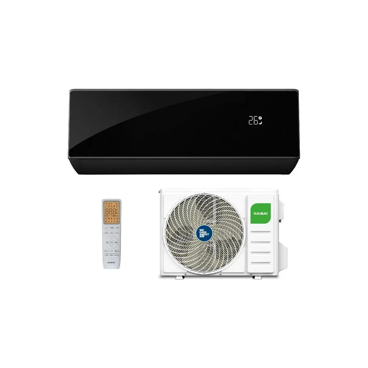 SET Klimatizácia nástenná KAISAI PRO HEAT+ 3,5KW KRB-12TLHI / KRWB-12TLHO Black