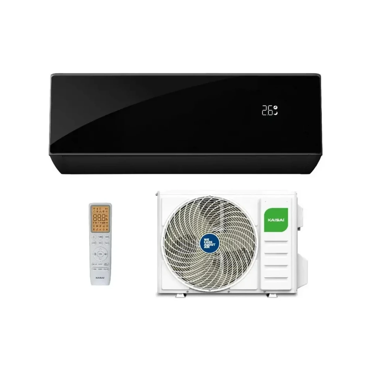 SET Klimatizácia nástenná KAISAI PRO HEAT+ 3,5KW KRB-12TLHI / KRWB-12TLHO Black