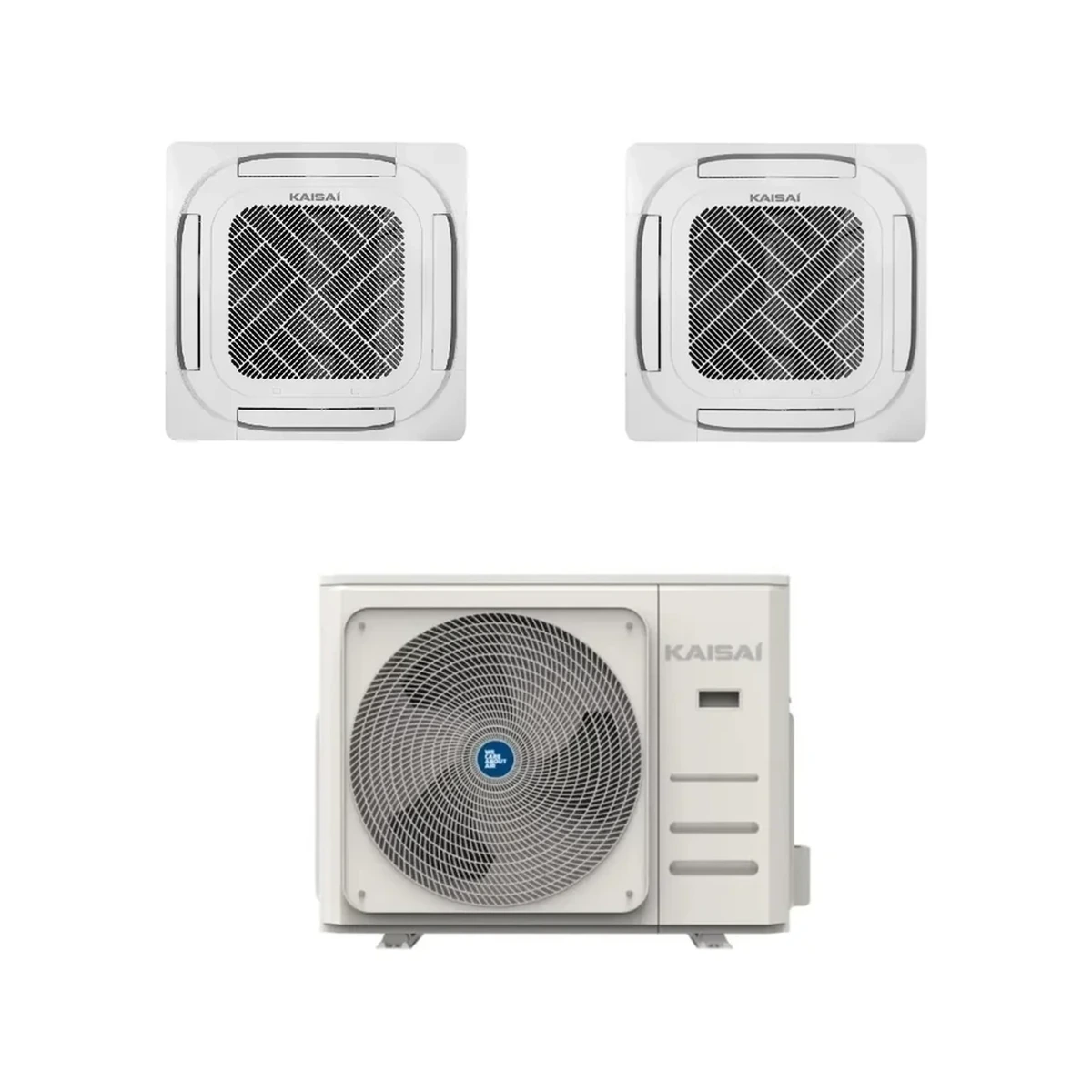 SET Klimatizácia kazetová KAISAI 2 × KCD-24HRG32X KOE30U-48HFN32X 14,1KW Twin